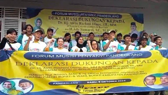 Airin Rachmi Diany-Ade Sumardi Dapat Dukungan Musisi Lokal di Pandeglang